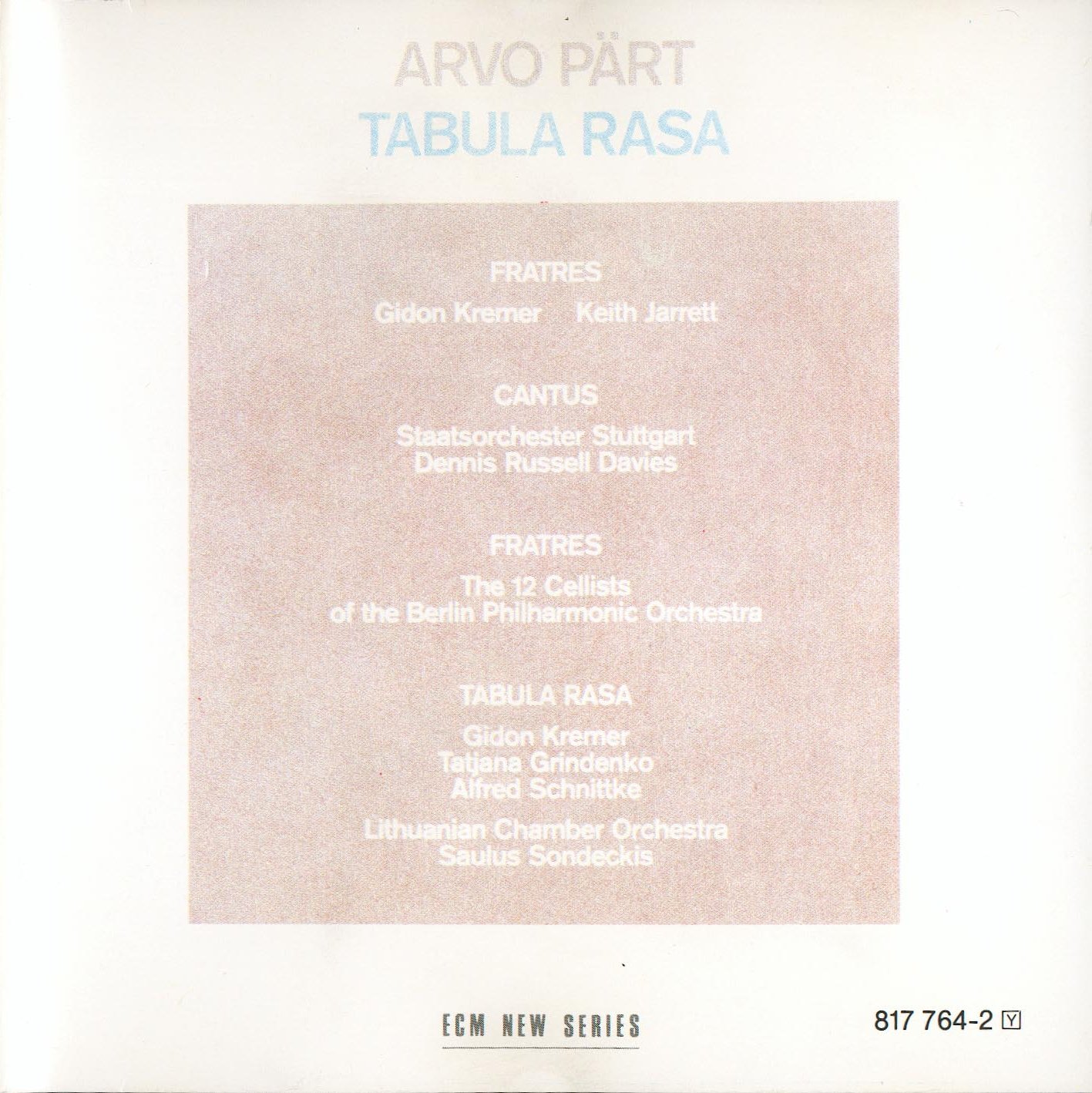Arvo Part - Tabula Rasa - Used Vinyl Record image 1
