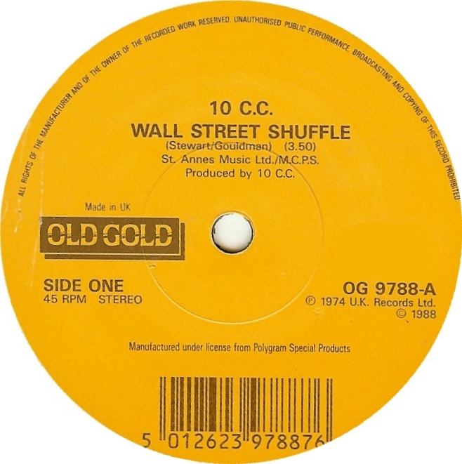 10cc - Wall Street Shuffle - Used Vinyl Record 7"